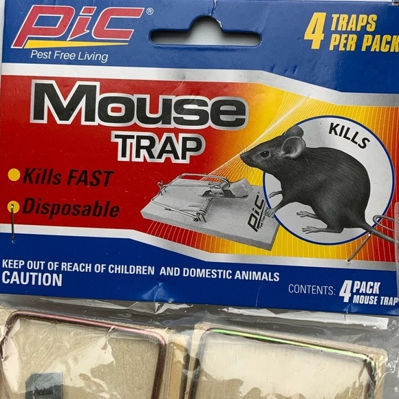 Pic Mousetraps Wood Traps Easy and Disposable Pack of 4 Wood Traps - Picture 4 of 6